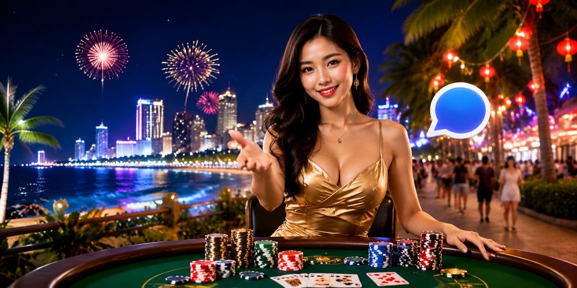Không gian cá cược casino sôi động tại Việt Nam, màn hình hiển thị các trò chơi trực tuyến đa dạng